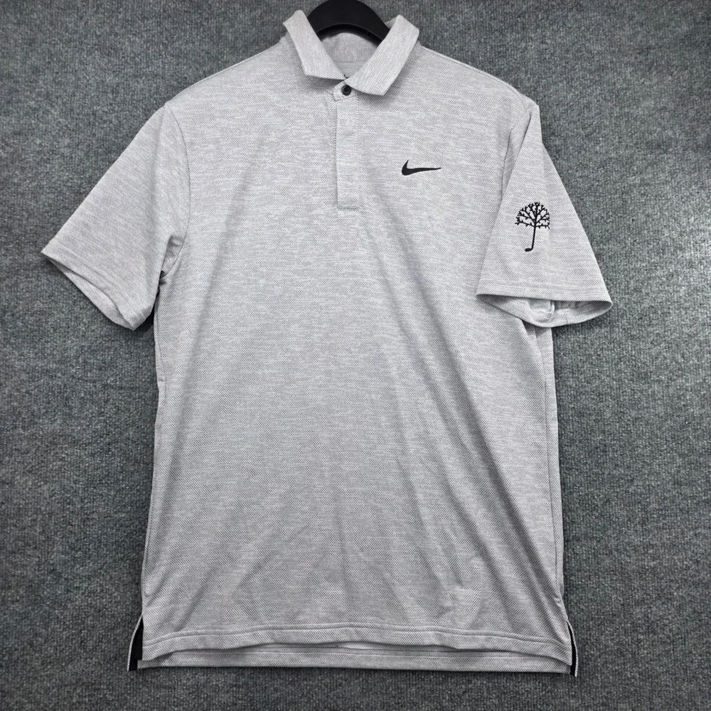 Nike Mens Dri-FIT Move To Zero Grey Textured Golf Polo Shirt Size M Keeton Park